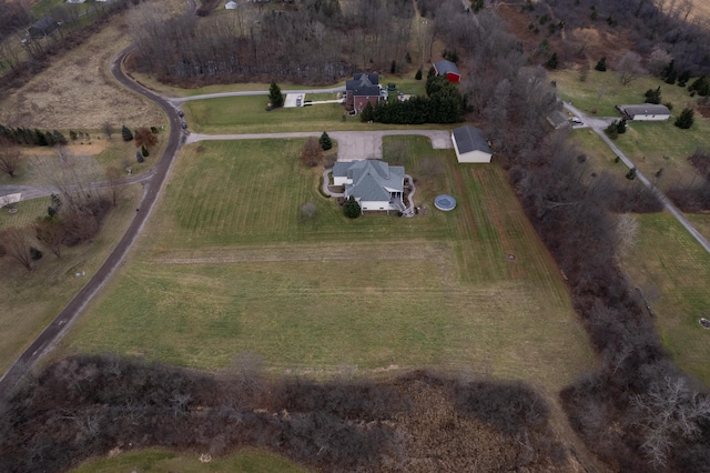 bird's eye view with a rural view