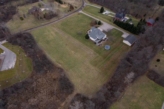 aerial view featuring a rural view