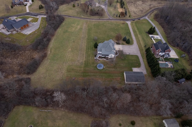 aerial view featuring a rural view