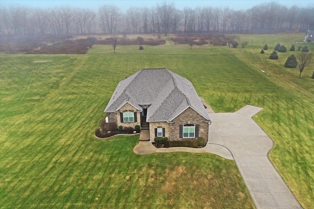 aerial view with a rural view