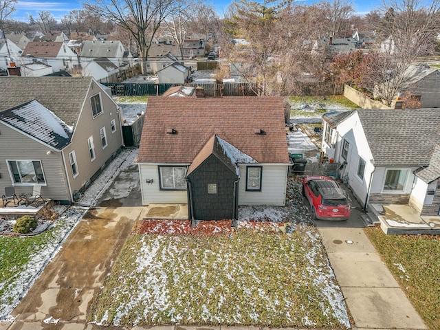 aerial view with a residential view