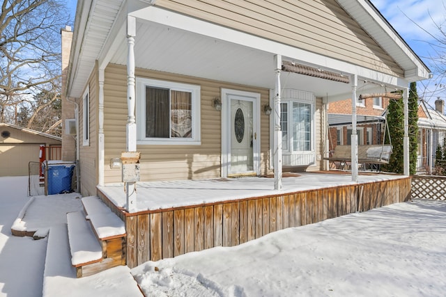 view of front of house with covered porch