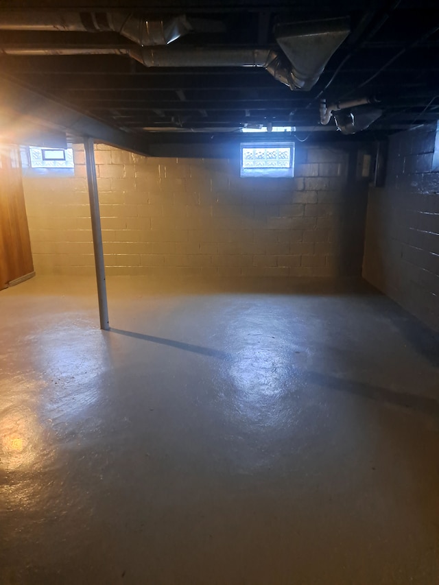 basement featuring plenty of natural light