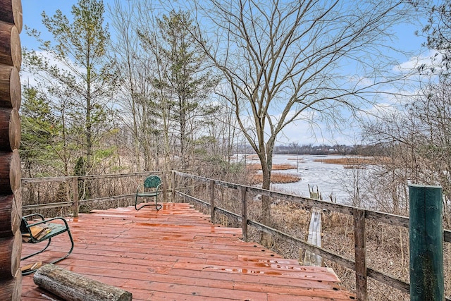 view of snow covered deck