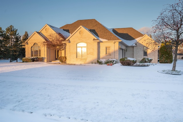 view of front of home with a garage