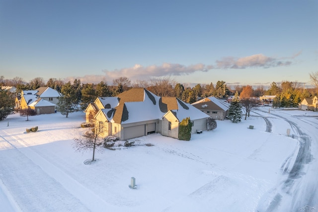 view of snowy aerial view