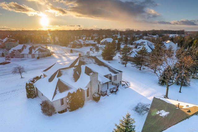 view of snowy aerial view