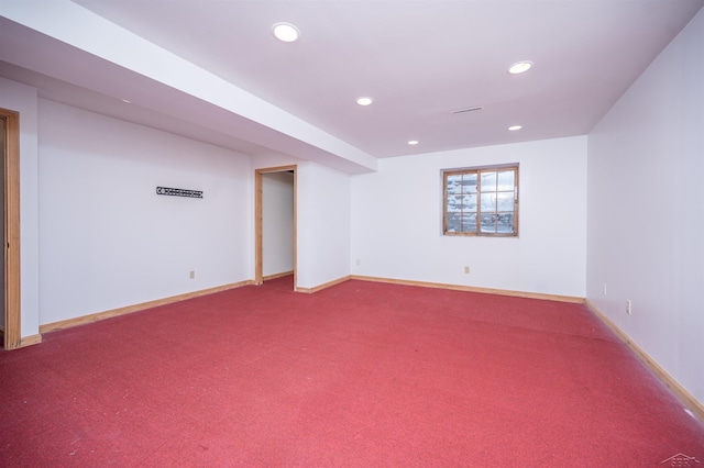 basement featuring carpet floors