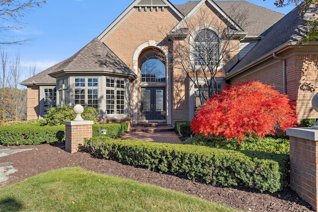 view of front facade with french doors