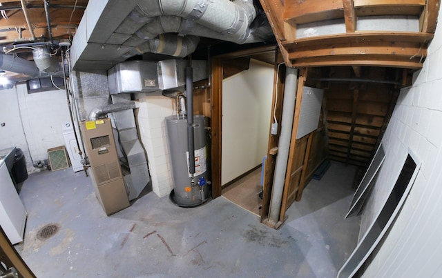 utilities featuring heating unit and water heater