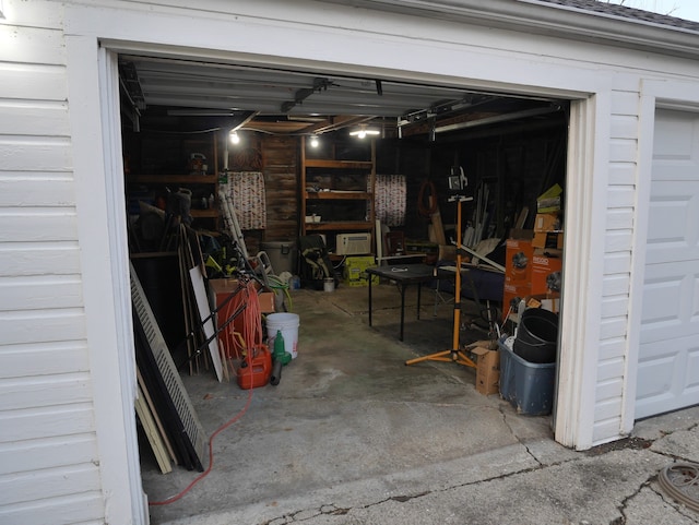 view of garage