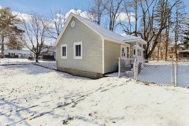 view of snowy exterior