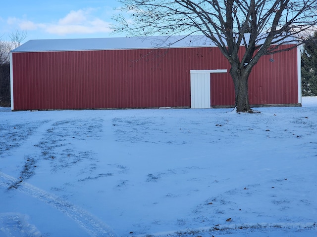 view of snow covered structure