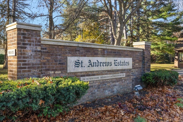 view of community sign