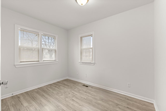 empty room featuring light wood-type flooring