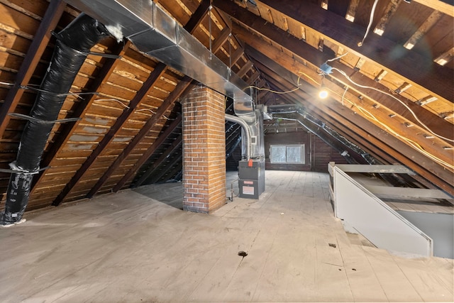 view of unfinished attic