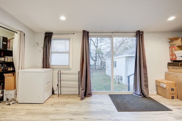 entryway featuring light wood-type flooring