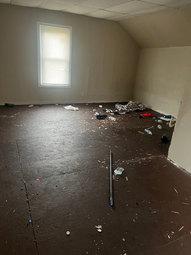 bonus room with lofted ceiling