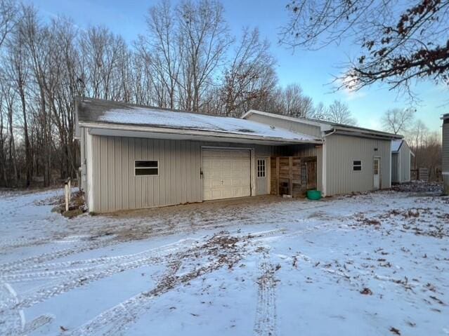 exterior space featuring a garage