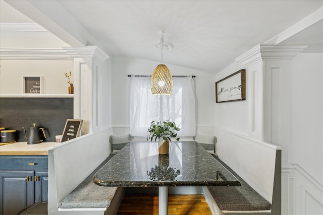 4643 Waldon Rd, Clarkston, MI 48348 - dining space featuring ornate columns and lofted ceiling