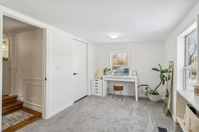 office featuring light hardwood / wood-style floors