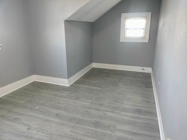 bonus room with lofted ceiling and hardwood / wood-style flooring