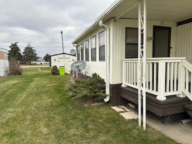 view of home's exterior featuring a lawn