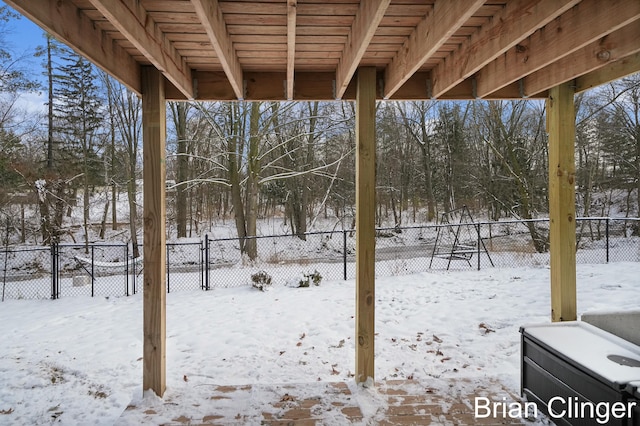 view of snowy yard