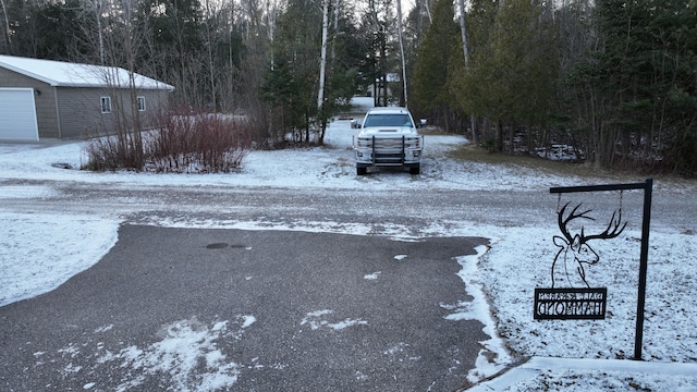 view of yard covered in snow