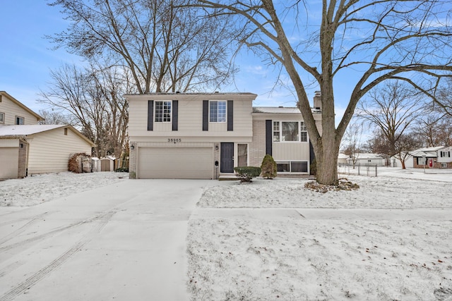 tri-level home with a garage