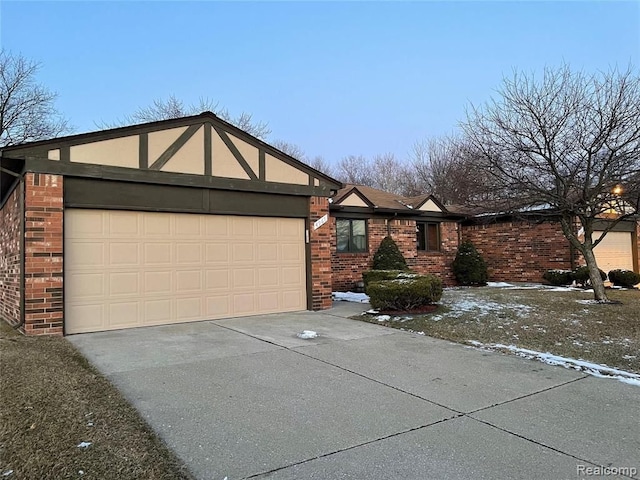 view of front of home with a garage