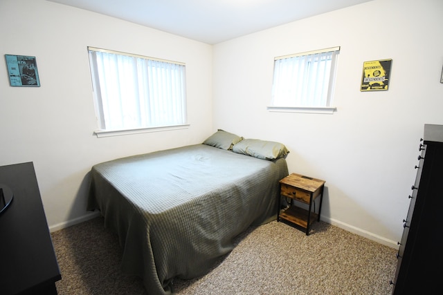 bedroom featuring carpet floors and multiple windows