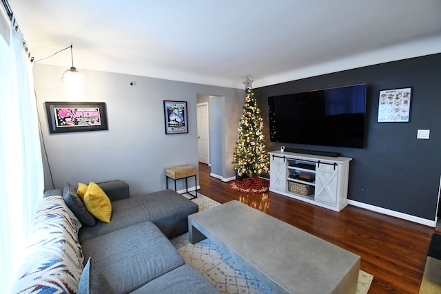 living room featuring wood-type flooring