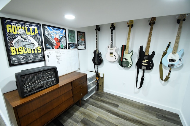 interior space with hardwood / wood-style flooring