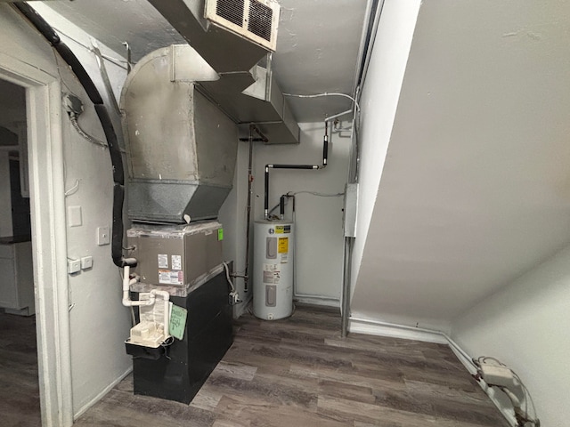 utility room with water heater