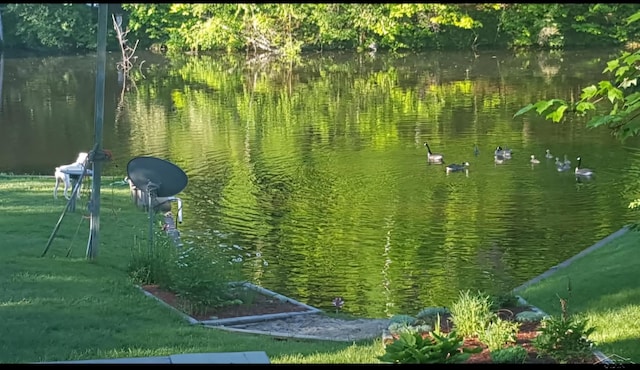 surrounding community featuring a water view