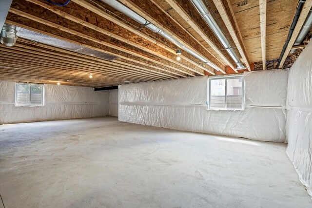 basement featuring a healthy amount of sunlight