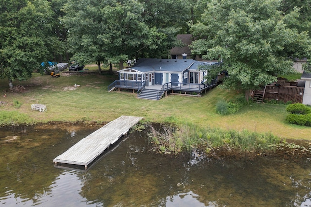 exterior space featuring a water view