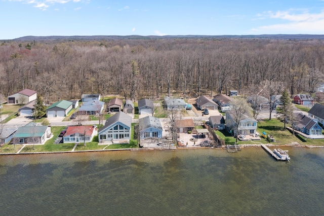 2008 Parker Dr, Wayland, MI 49348 - bird's eye view with a forest view, a residential view, and a water view