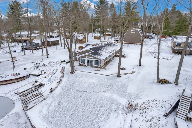 view of snowy aerial view