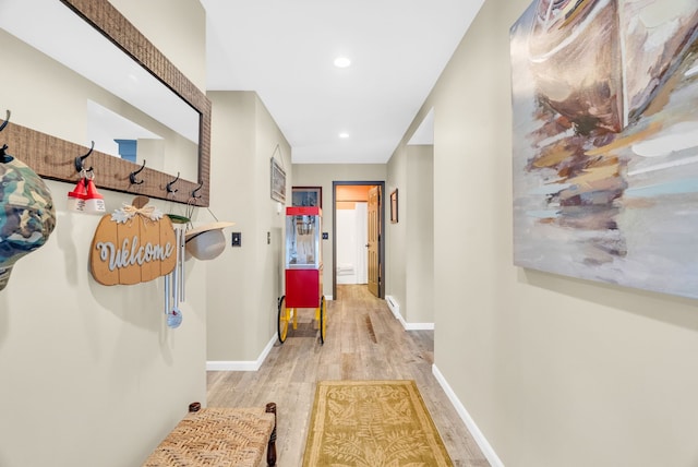1571 Loebrich Dr, Gladwin, MI 48624 - hall with wood finished floors and recessed lighting