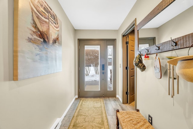 entryway featuring light hardwood / wood-style flooring