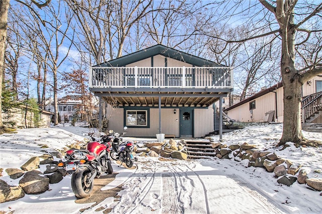 view of property featuring a deck