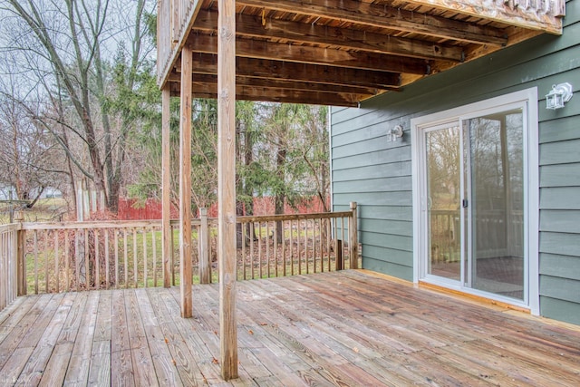 view of wooden deck