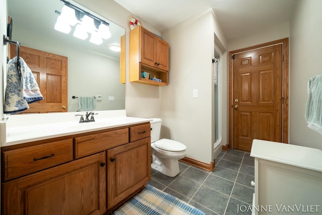 585 Crescent Dr, Holland, MI 49423 - full bathroom featuring vanity, a shower stall, and tile patterned floors