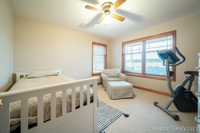 585 Crescent Dr, Holland, MI 49423 - bedroom featuring carpet floors and ceiling fan
