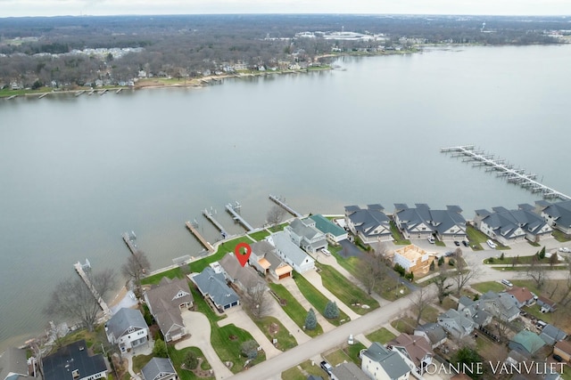 585 Crescent Dr, Holland, MI 49423 - birds eye view of property with a residential view and a water view