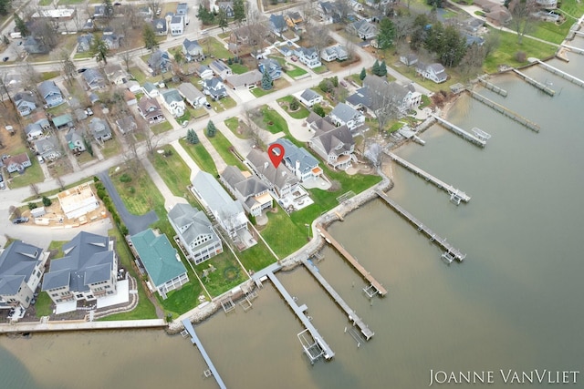 585 Crescent Dr, Holland, MI 49423 - aerial view featuring a water view and a residential view