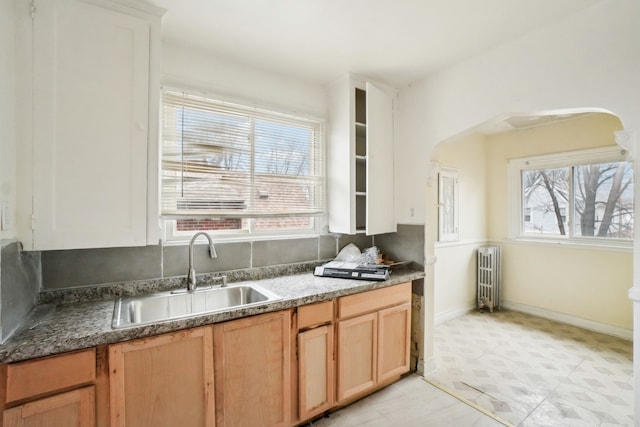 kitchen featuring sink and radiator