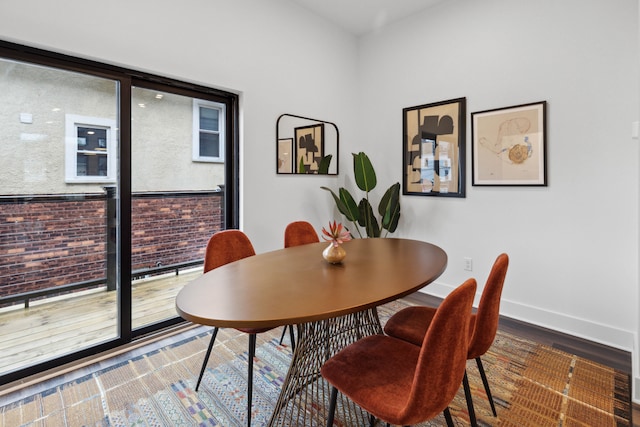 dining room featuring wood-type flooring